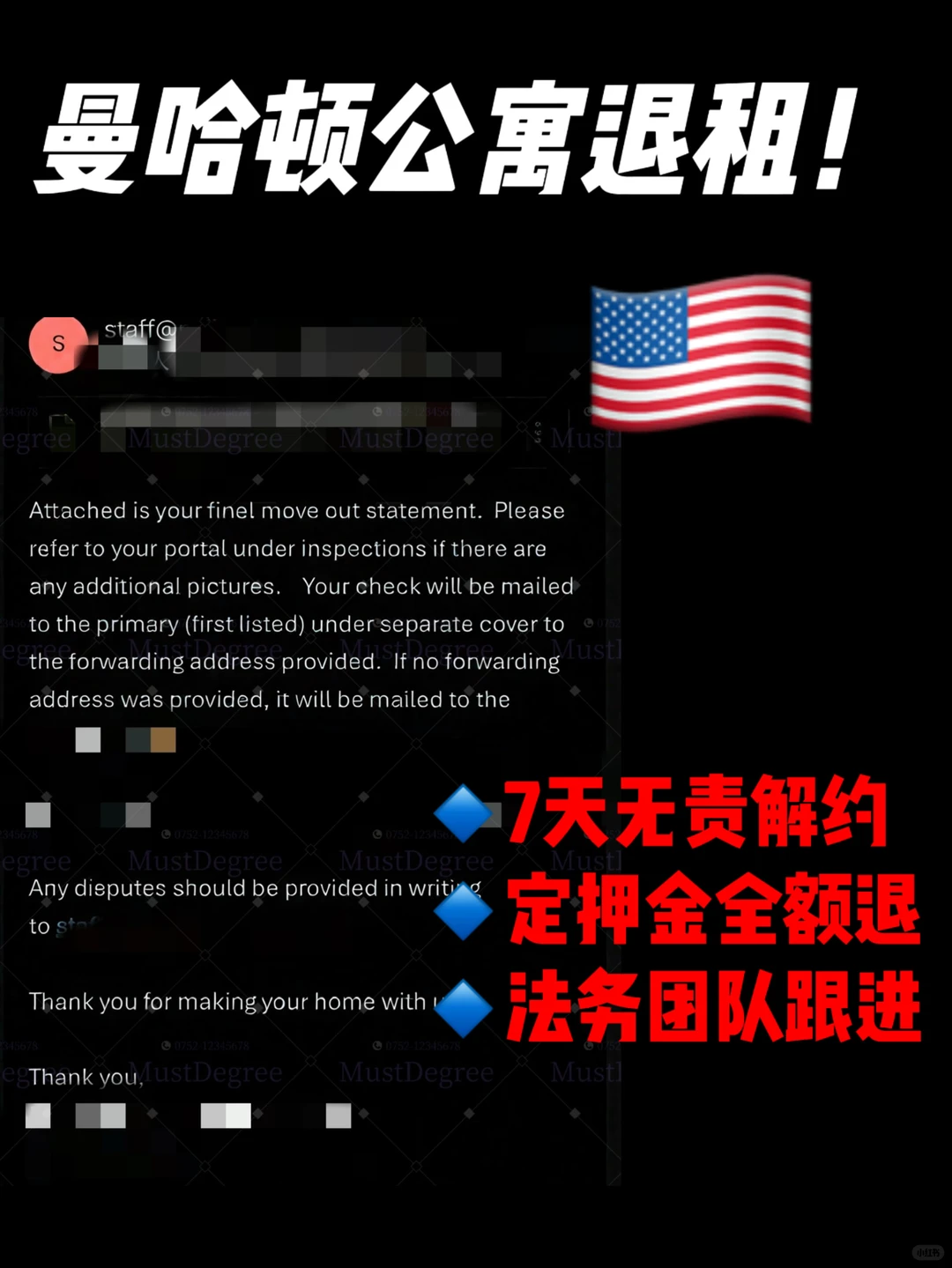 美国曼哈顿退租难退?交给我们argue全额无责,图片 2