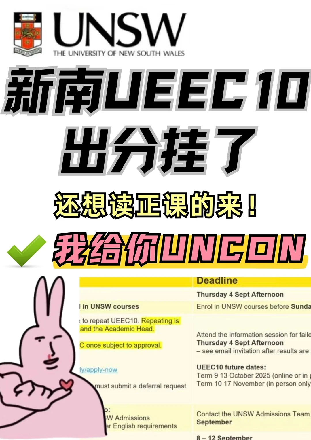 新南UEEC10出分!!!没过的我送你进正课,图片 4