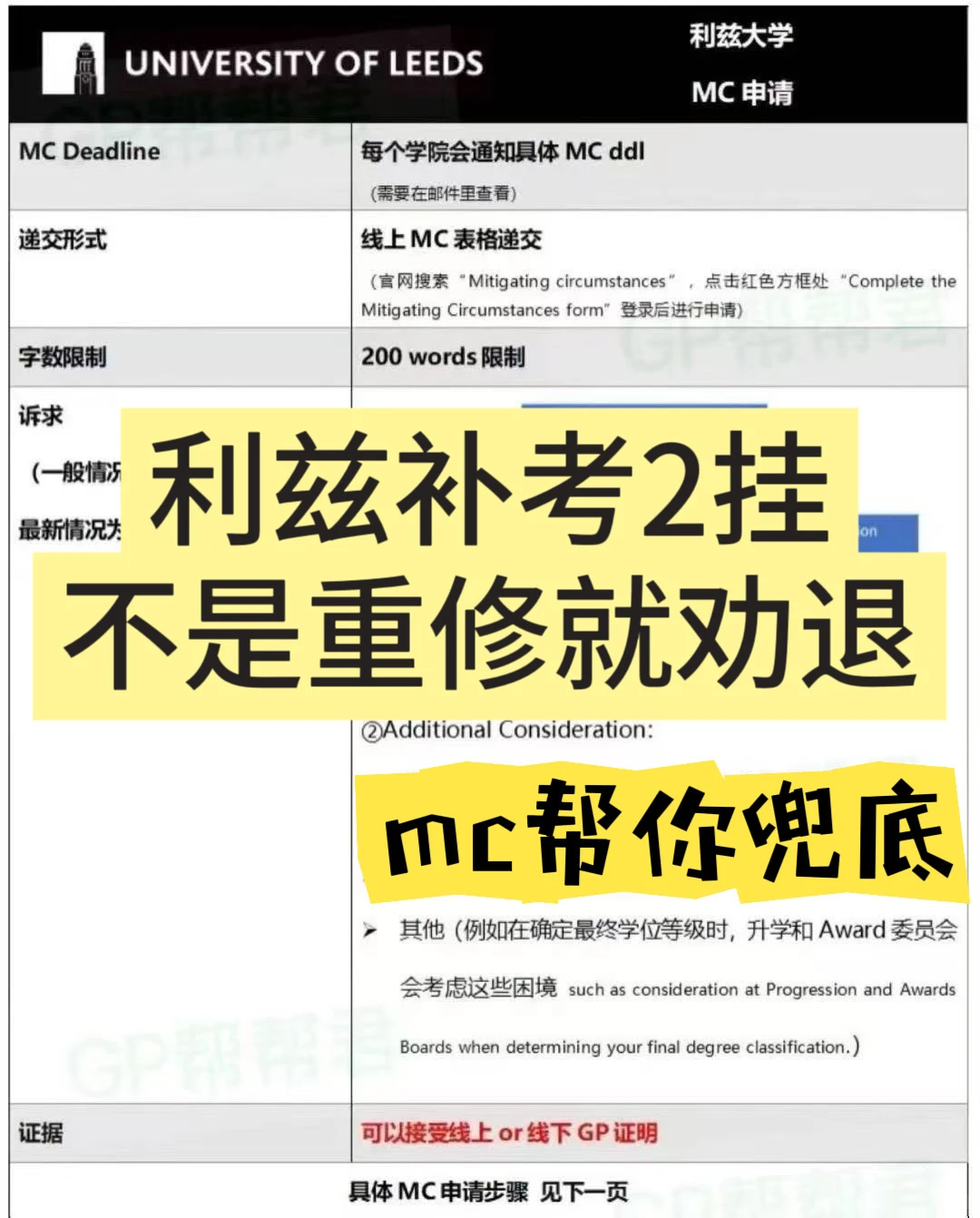 【利兹补考】MC申请成功!不怕挂科不用重修 爽,图片 1