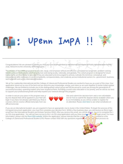 英专本科 拿到宾大 IMPA offer啦🧚‍♀️