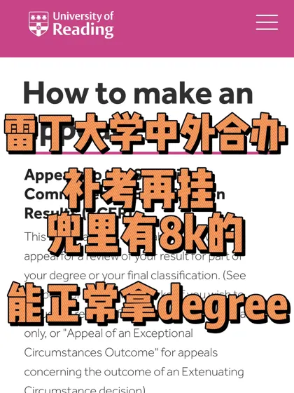 雷丁大学南信大中外合办补考二挂，我来捞