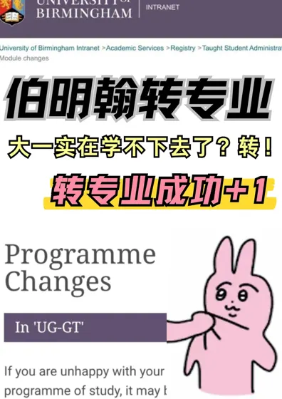 伯明翰大一学不下去了来转专业成功咯！