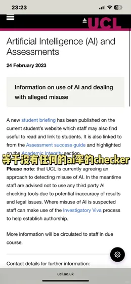 ucl毕业论文部分用了ai，viva半小时完事了