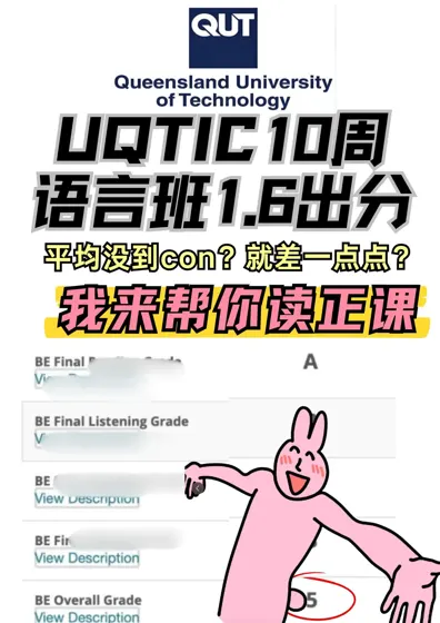 QUT10周语言班出分!平均挂也能读正课!捞