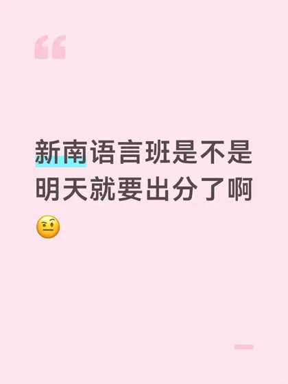 新南语言班是不是明天就要出分了啊🤨