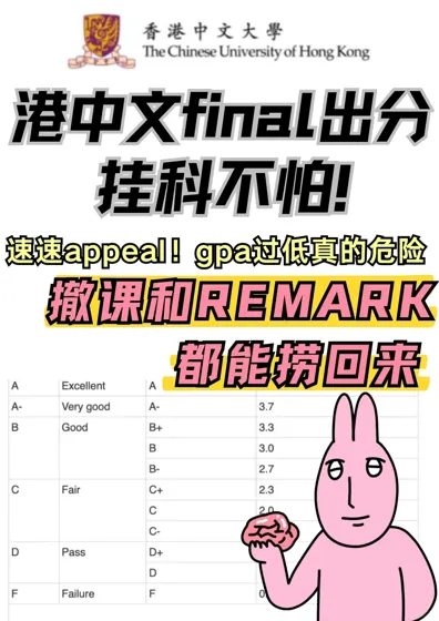 港中文挂科gpa过低真的要命！快来appeal