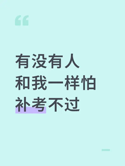 有没有人和我一样怕补考不过