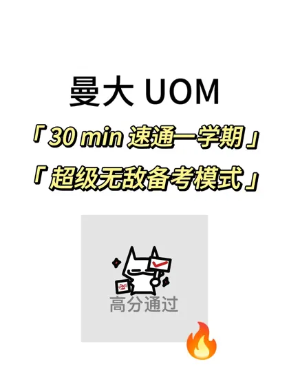 曼大期末考，30min速成！