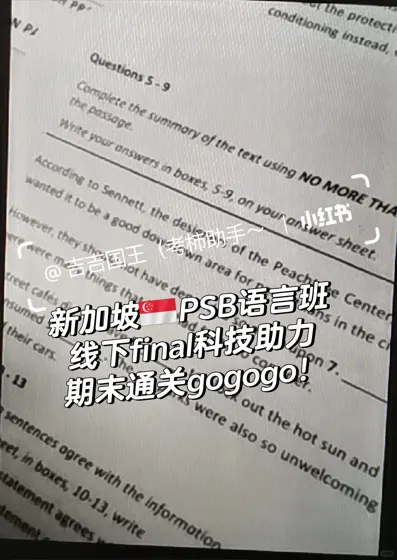 新加坡🇸🇬PSB语言班线下final科技助力