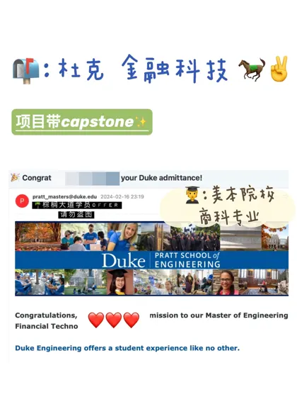 杜克 Fintech offer 到手！！！