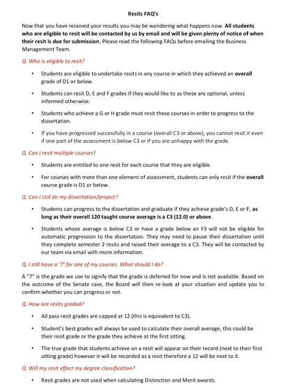 格拉斯哥大学Resit常见问题～