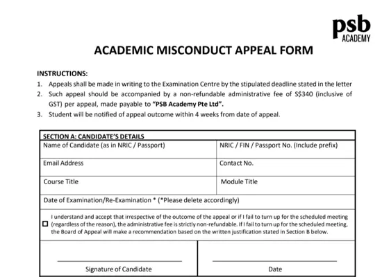psb挂科拿不到学位等于白读,只能走appeal